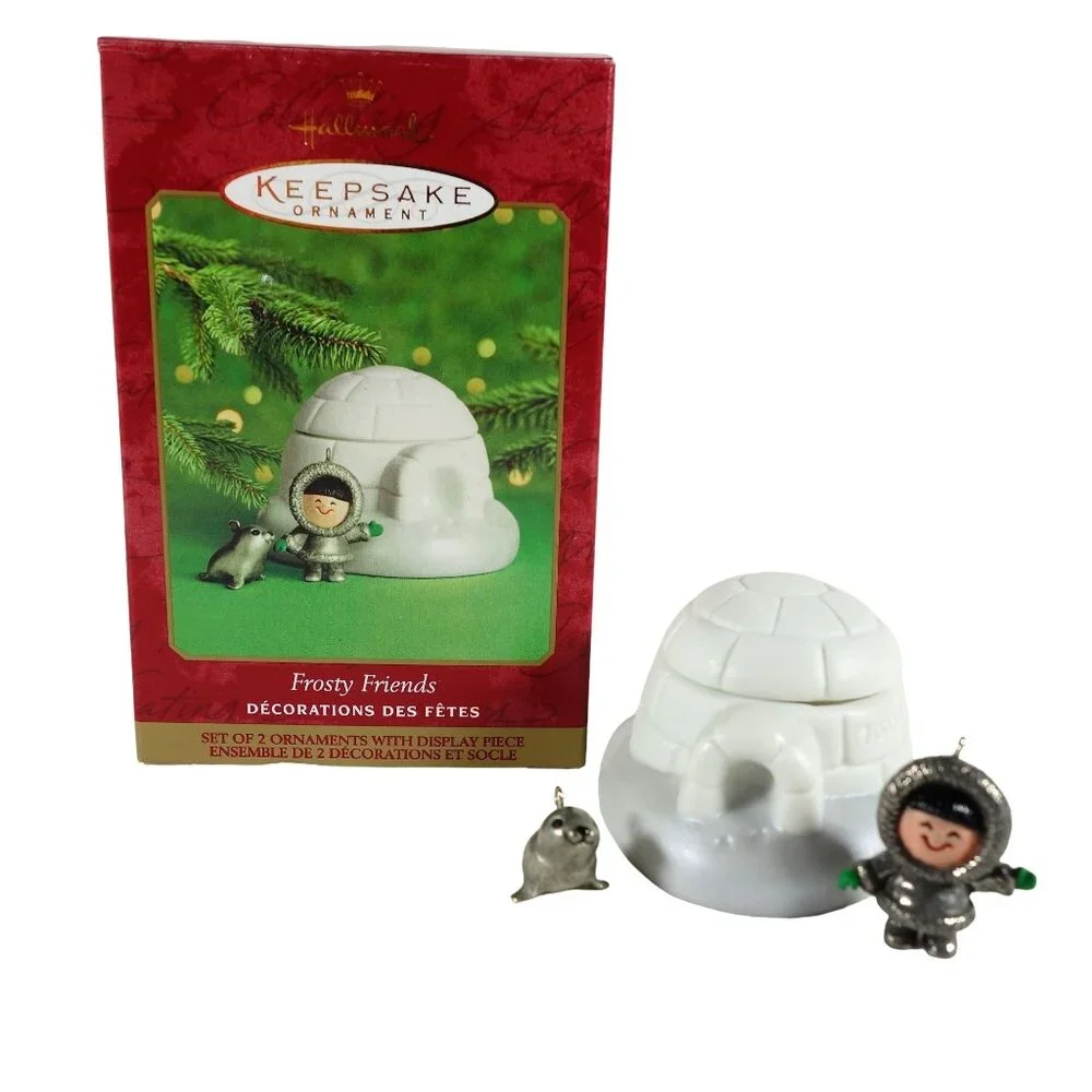 Vintage 2000 Hallmark Keepsake Christmas Ornament Miniature Frosty Friends 3‎ Pc